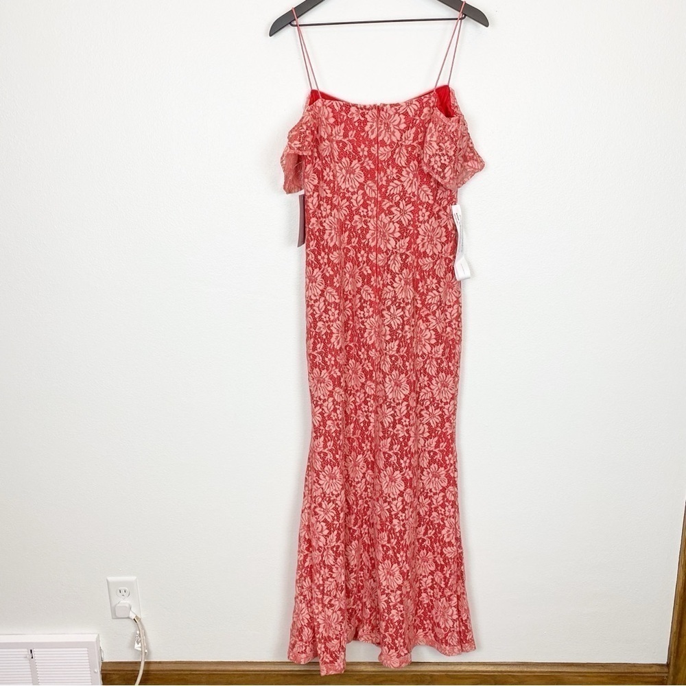 JS Collections Meloday Bow Mermaid Lace Gown in Poppy Red Rosette 8617384 - Picture 6 of 8